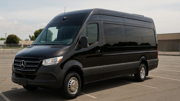 Exterior of Fremont Party Bus Company's 14 Passenger Sprinter Limousine in Fremont
