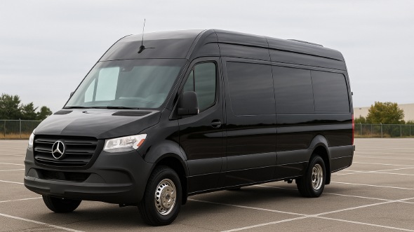 Exterior of San Jose Party Bus Company's 14 Passenger Sprinter Limousine in San Jose