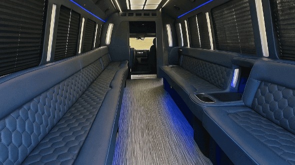 Interior of Pleasanton Party Bus Company's 25 Passenger Party Bus in Pleasanton