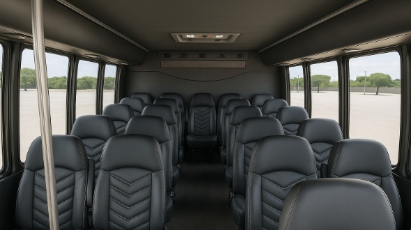 Interior of Santa Clara Party Bus Company's 28 Passenger Minibus in Santa Clara