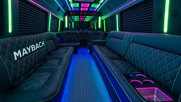 Interior of Fremont Party Bus Company's 30 Passenger Party Bus in Fremont
