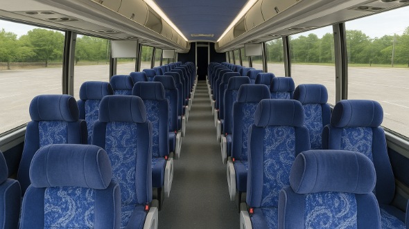 Interior of Santa Clara Party Bus Company's 40 Passenger Charter Bus in Santa Clara