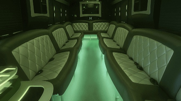 Interior of Palo Alto Party Bus Company's 40 Passenger Party Bus in Palo Alto