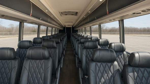 Interior of Santa Clara Party Bus Company's 44 Passenger Charter Bus in Santa Clara