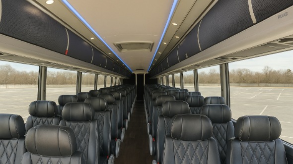 Interior of Santa Clara Party Bus Company's 47 Passenger Charter Bus in Santa Clara