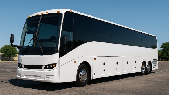 Exterior of Santa Clara Party Bus Company's 48 Passenger Charter Bus in Santa Clara