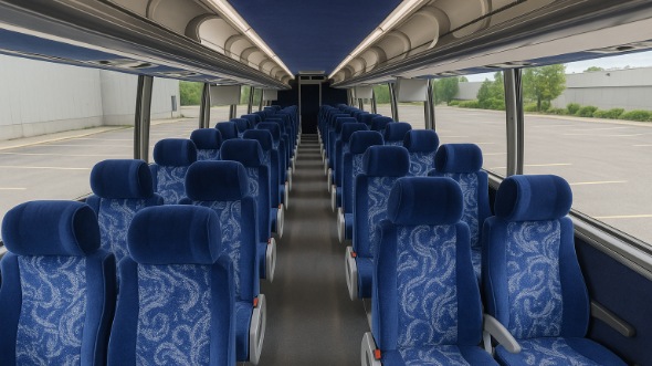 Interior of Santa Clara Party Bus Company's 51 Passenger Charter Bus in Santa Clara