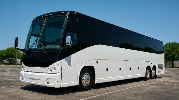 Exterior of Santa Clara Party Bus Company's 51 Passenger Charter Bus in Santa Clara