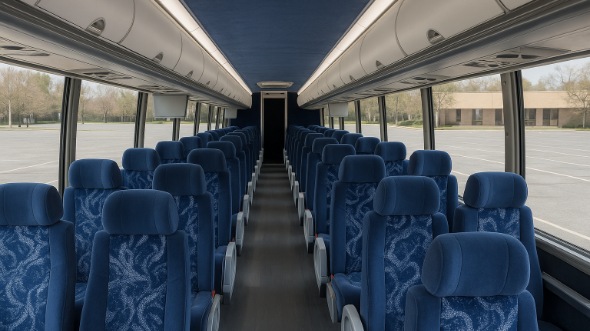 Interior of Santa Clara Party Bus Company's 54 Passenger Charter Bus in Santa Clara