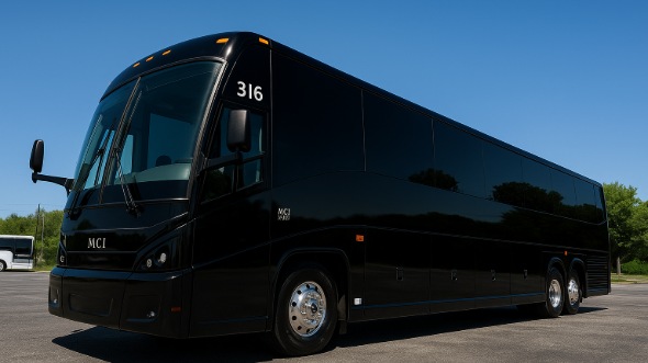 Exterior of Santa Clara Party Bus Company's 54 Passenger Charter Bus in Santa Clara