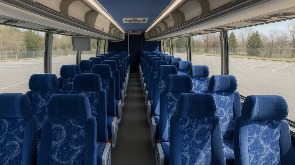 Interior of Santa Clara Party Bus Company's 56 Passenger Charter Bus in Santa Clara