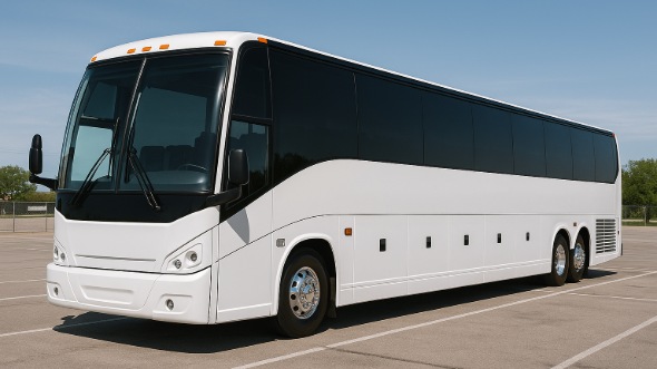 Exterior of Santa Clara Party Bus Company's 56 Passenger Charter Bus in Santa Clara