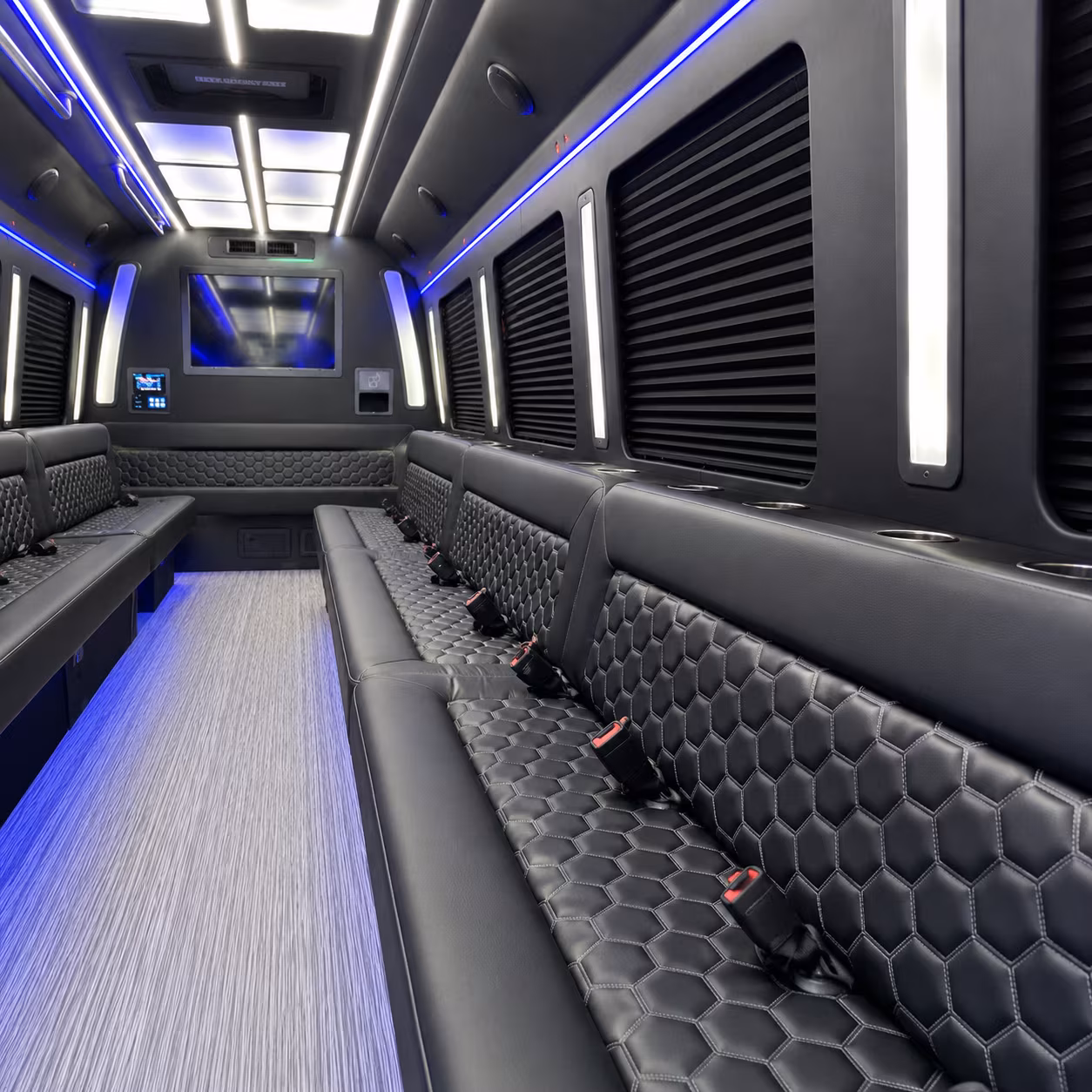 50 Passenger Party Bus Inside