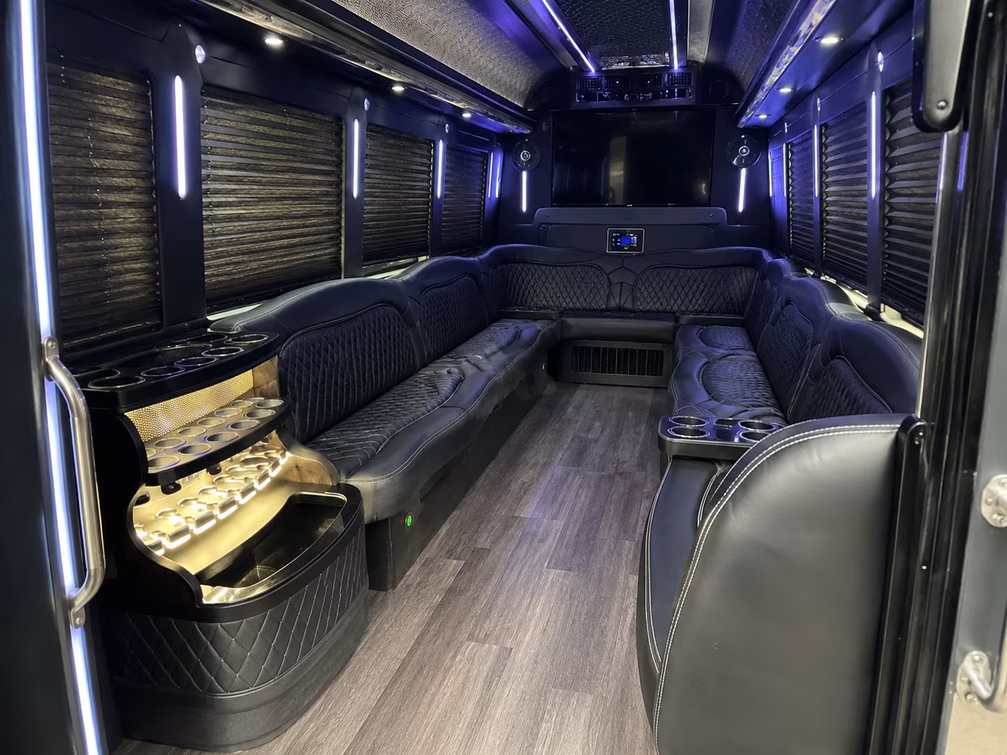 Santa Clara Private Event Transportation party bus exterior