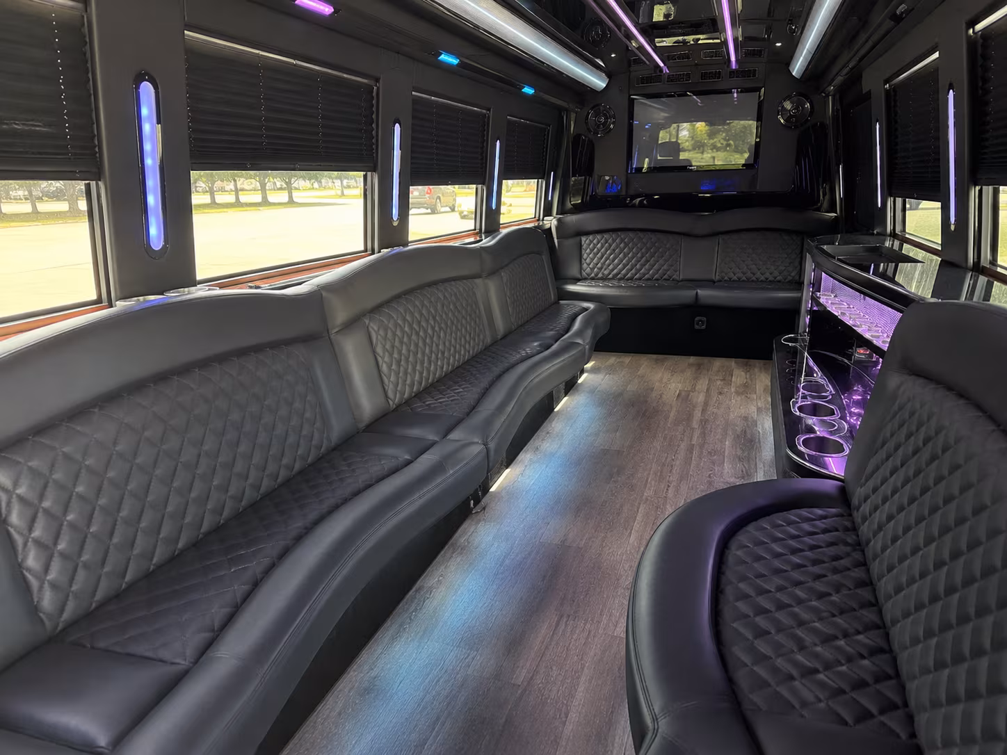 Santa Clara Wedding Transportation onboard seating