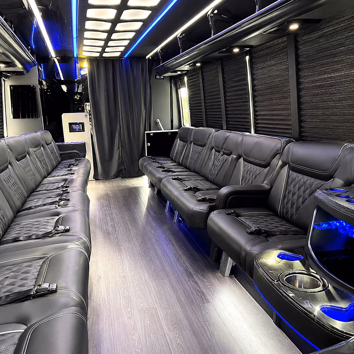 Santa Clara Winery Tour & Pub Crawl Transportation party bus interior